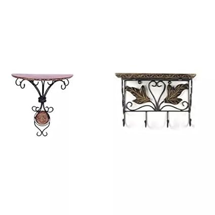 Worthy Wooden Wrought Iron Wall Bracket Book Rack Cloth