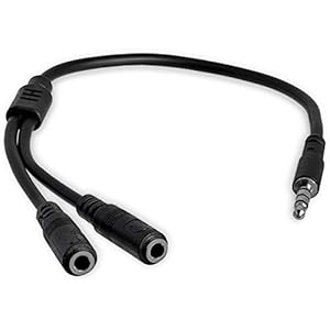 3,5 mm audio Y-kabel – headset splitter Kabel. zwart