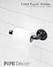 Industrial Pipe Bathroom Hardware Fixture Set by Pipe Decor 3 Piece Kit Includes Robe Hook, 18 Inch Towel Bar and Toilet Paper Holder, Heavy Duty DIY Style, Modern Chic Electroplated Black Finish