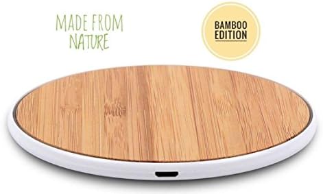 NEOMDESIGN Wireless Charger Bamboo Qi Charging Pad Ultra Slim &amp; Sleep-Friendly Mat