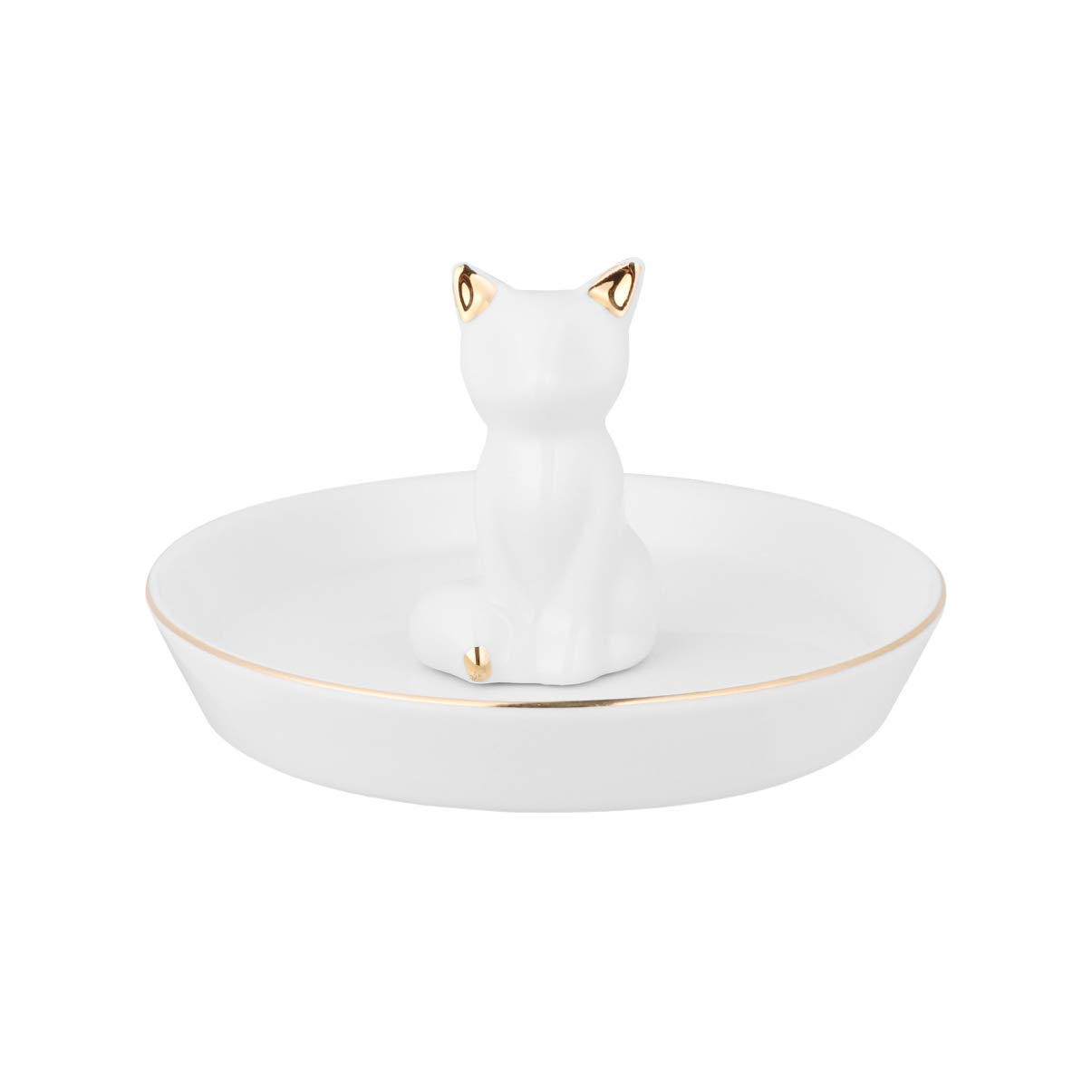 Garneck Trinket Tray for Jewelry Fox Ceramic Ring Holder Dish Jewelry Tray Earrings Bracelet Organizer Tray for Diamond Ring Engagement Ring Holder