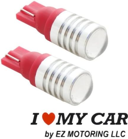 2pcs T10 5W Cree High Power Projector 12V Light LED Replacement Bulbs + STICKER 168 194 2825 W5W - Red