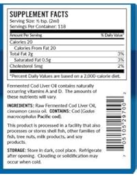 Green Pasture Blue Ice Hígado de Bacalao Aceite Canela Tingle Liquid 8 oz.