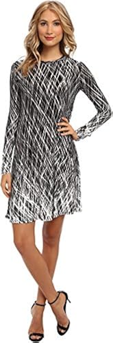 knee length dresses for ladies BCBGMAXAZRIA Printed Longsleeve Dress - BOPF