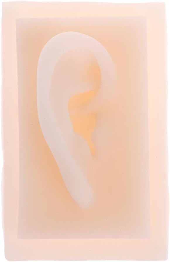 Fogun Human Soft Silicone Right Ear Model Life Size Acupuncture Study Practice Tool