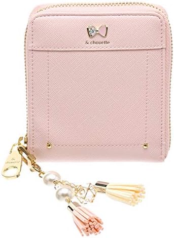 【セット品】& chouette ＆シュエット リボン ラウンドファスナー ミニ財布 ２つ折り レディース サイフ さいふ 二つ折り サマンサ アンドシュエット(財布、チャーム)