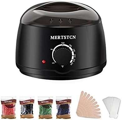 Wax Warmer Electric Wax Heater Hair Removal Waxing Kit with 5 Flavors Wax Beans and 10 Sticks Black