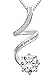 ALOV Jewelry Sterling Silver “follow your dream” Cubic Zirconia Pendant Necklace
