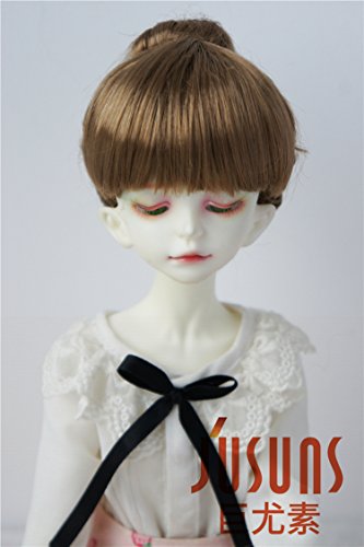 Jusuns JD049 7-8' 18-20CM Brown Roll cake Up style Doll wigs 1/4 MSD synthetic mohair BJD doll hair