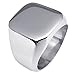 KONOV Polished Stainless Steel Band Biker Men's Signet Ring - Size 11