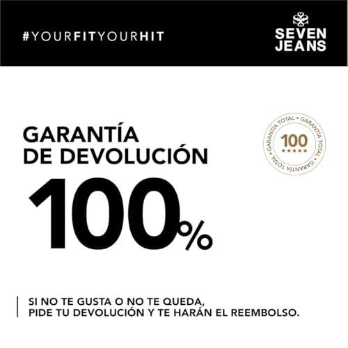 Seven Jeans Pantalón de Mezclilla para Mujer, Skinny Push Up, Cintura Alta, Pretina Ancha, Azul Modelo 1170STMEI