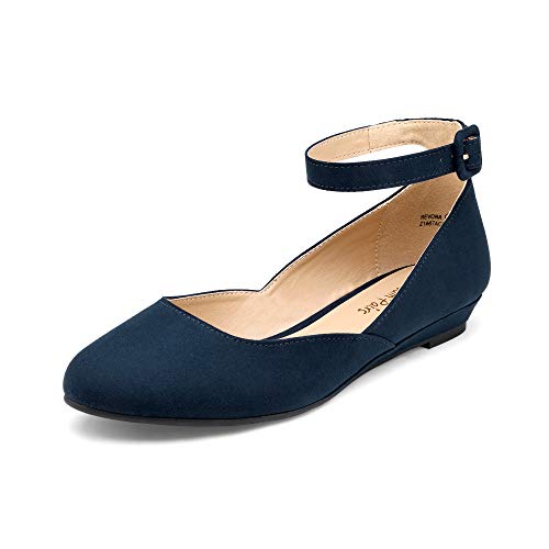 black flats with strap around ankle