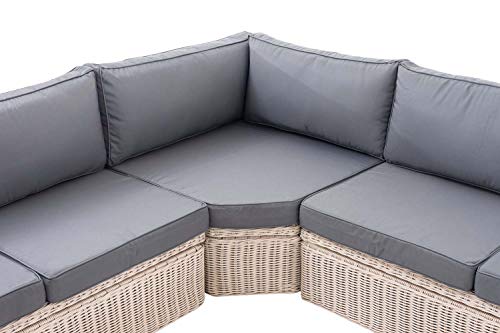 CLP Polyrattan Ecksofa Tibera 5mm I Gartensofa Mit 5 Sitzplätzen I Loungesofa Aus Rundrattan Inkl. Kissen I… – Bild 3