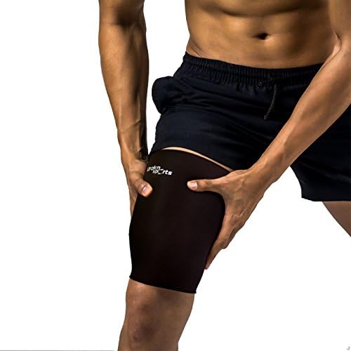 URAKN SPORTS Neoprene Thigh Sleeve Black, Waterproof Thigh Compression Sleeve, Recovery and Support for Quadriceps and Hamstrings, Running Tennis Crossfit Soccer Water Sports