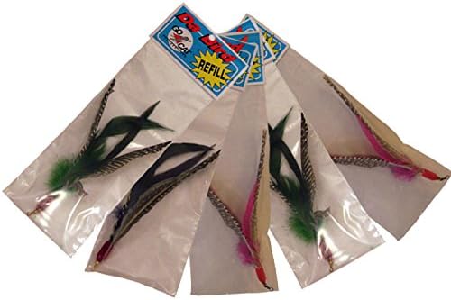 5 Genuine Da Bird Guinea Feather Refills by Go Cat