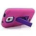 Galaxy S4 Case, MagicMobile® Hybrid Shockproof Impact Protective Case for Galaxy S4 [Pink - Purple] Hard Plastic + Soft Rugged Rubber Silicone Armor Defender Heavy Duty Galaxy S4 Case with Kickstand