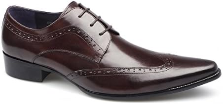 Gucinari AREZZO II Mens Leather Lace Up Cuban Heel Shoes Oxblood