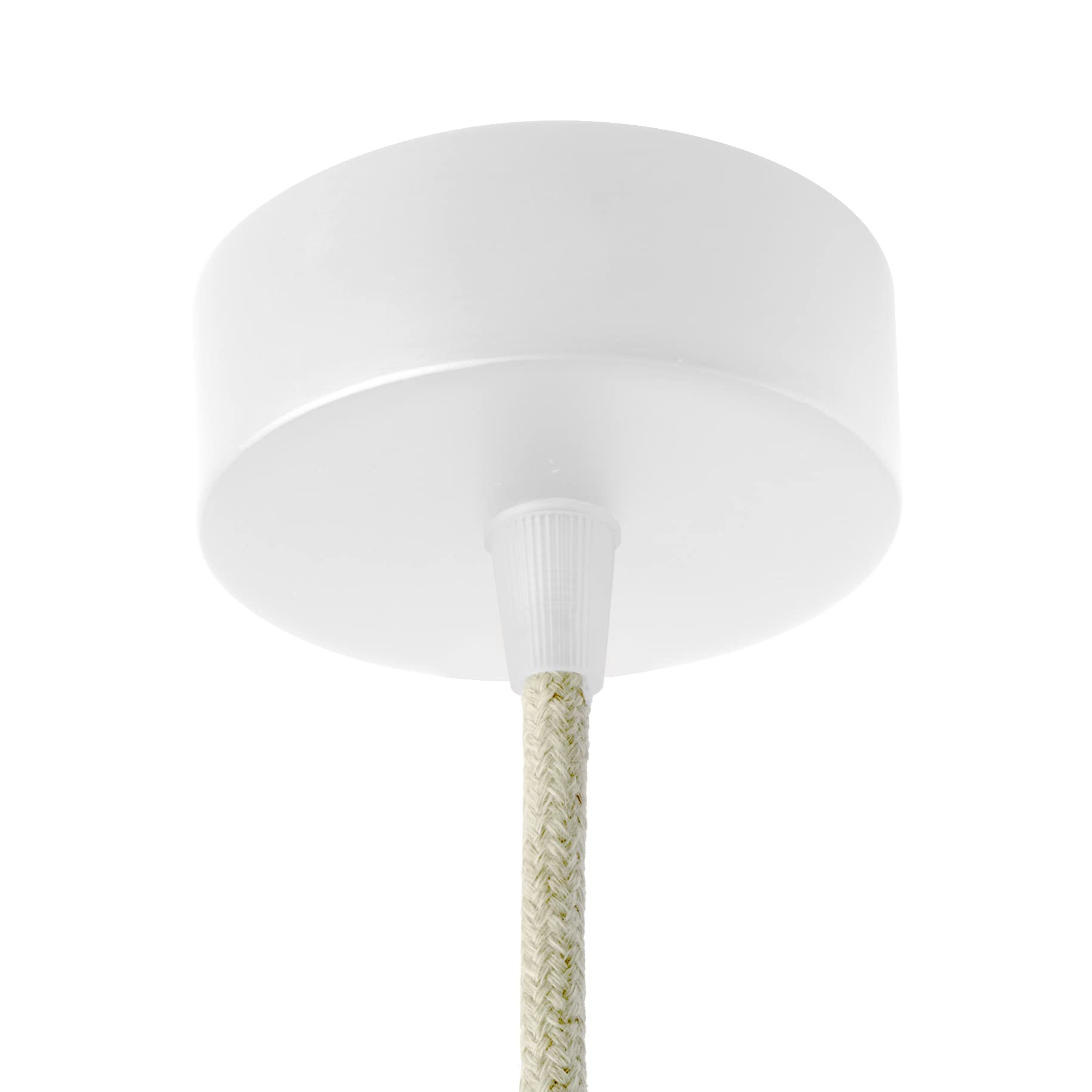 AMARCORDS - Ceiling Light Canopy in Metal, Colour White, lamp Canopy Complete with Cable Clips, Screws and Ceiling Bracket. Diameter 77mm Height 26mm — image 1
