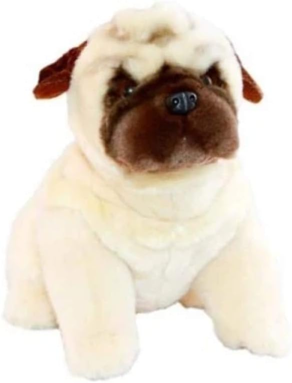 Bocchetta Plush Toys Pug Dog Sitting Soft Plush Toy - Carlotta Medium Fawn