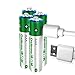 Delipow AAA Rechargeable Batteries，USB 1.5V Lithium Rechargeable Batteries, 1000mWh Li-ion AAA Battery ,1 H Quick Charge ,1200 Cycles with USB Cable- 4 Pack