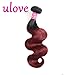 Ulove Hair Brazilian Hair Body Wave Bundles 3Bundles,Ombre Brazilian Virgin Hair Human Hair Weave Two Tone Black (T1B/99J,16