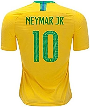 Neymar Jr #10 Brazil National Team Soccer Jersey Mens 2018 Russia World Cup Home Yellow (M)