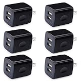 2 Port Charging Box, Ailkin 6-Pack USB Charger Plug Block, Fast Charging Brick Compatible with iPhone 7/7 Plus,iPhone 6/6plus, Samsung Galaxy S7/S6, Sony, Motorola, HTC, LG Android Tablets and More