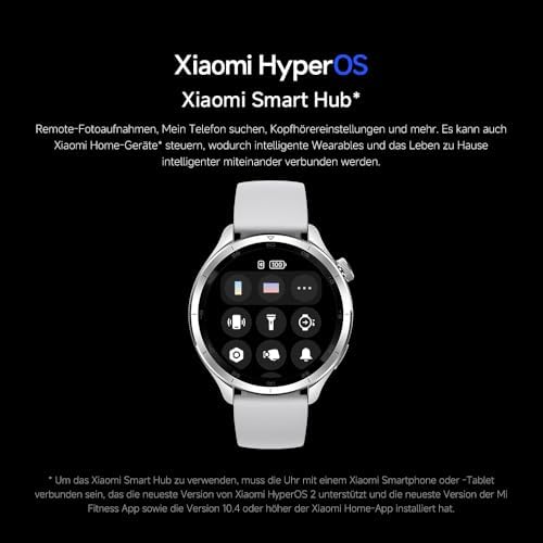 Watch S4 Silver – 1.43" AMOLED, 2200 Nits, 15 Tage Akku, 5ATM Wasserfest, Herzfrequenz & SPO₂-Sensor, Bluetooth 5.3, Aluminiumgehäuse
