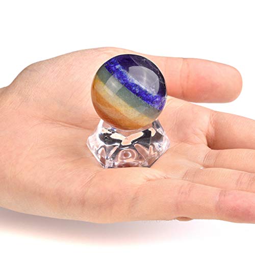 Top Plaza 7 Chakra Healing Crystal Gemstone Ball Decor Reiki Balancing Divination Sphere Sculpture Figurine for Home… - Image 5