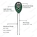 Housolution Soil pH Meter, 3 in 1 Soil Test Kit for Soil Moisture Sunlight pH Tester Kits Gardening Tools for Patio Lawn Plant Outdoor Indoor Use, Greenthumb 3