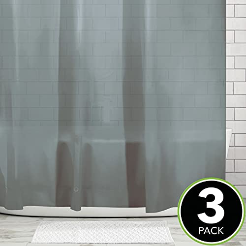 mDesign Plastic, Waterproof, PEVA Shower Curtain Liner for Bathroom