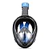 Qwer Octobermoon Original 180°Full View Panoramic Full face Snorkel Mask.with Anti-Fog and Anti-Leak Snorkeling Design,See More Water World with Larger Viewing Area (Black, Large/Extra Large)