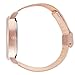 Olivia Womens Scalloped Rose Gold Watch Black Face Rose Metal Mesh Strap