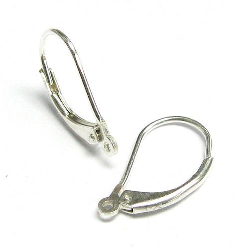 4 pcs .925 Sterling Silver Leverback Earwire Lever Back Ear Wire 16mm/Findings/Bright