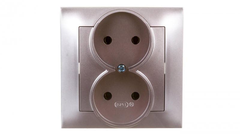Ospel GP-2Y/23 Socket (Titanium, IP20, 16 A, 84 mm, 45 mm, 84 mm