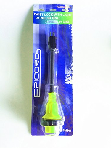 Epicord-RV-Adaptors-15A-Male-To-30A-Twist-Lock-12-103-Cord Epicord-RV-Adaptors-15A-Male-To-30A-Twist-Lock-12-103-Cord