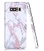 BAISRKE Galaxy Note 8 Case, Shiny Rose Gold Marble Design Bumper Matte TPU Soft Rubber Silicone Cover Phone Case for Samsung Galaxy Note 8 (2017) - White