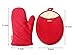 Honla Pot Holders and Oven Mitts Gloves with Silicone Printed,2 Hot Pads and 2 Potholders Set,4 Piece Heat Resistant Kitchen Linens Set for Cooking,Baking,Grilling,Barbecue,Red