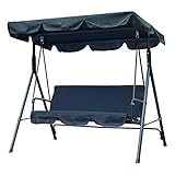 Outsunny 3 Person Canopy Porch Swing - Black