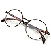 PenSee Oval Round Circle Eye Glasses Large Oversized Metal Frame Clear Lens