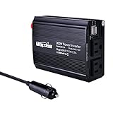 Bapdas 300W Car Power Inverter with Dual 110V AC Outlets Dual 4.2A USB DC 12V to 110V AC Car Power Converter Adapter Charging for Camera Tablet Smartphone Loptop and more-Black