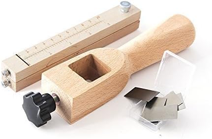 DIY New Leather Craftool Adjustable Wood Strip and Strap Cutter Leather Hand Cutting Tool with Blades