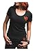 Harley-Davidson Women's Winged Cruiser Cut-Out Short Sleeve Tee, Black H629-HB7X