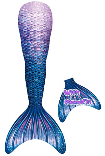 YORKING Mermaid Tail for Swimming with Monofin - Swimsuit for Kids, Boys and Girls - Sea-110