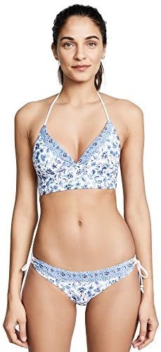 Women's Chambray Paisley Floral Bikini Top