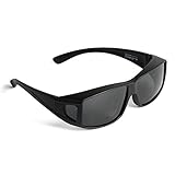 Over Glasses Sunglasses- Polarized Fitover Sunglasses For Men or Women with 100% UV Protection for Men or Women- Style 2 by Pointed Designs (Black)