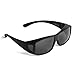 Over Glasses Sunglasses - Polarized Fitover Sunglasses with 100% UV Protection - Style 2 By Pointed Designs (Black)