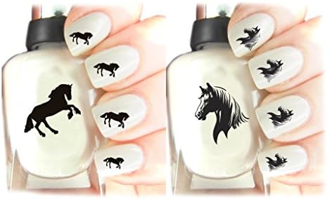 Childrens Nail Art Stickers - Fun and easy to use! Ideal Christmas Present / Gift - Great Stocking Filler Horse and Unicorn