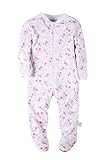 Baby Girls' Footed Pajama - Zip Front 100% Cotton Floral Sleeper 12 Months - by Marque