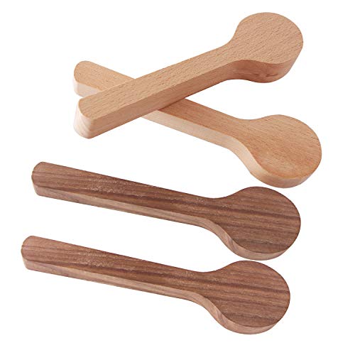 Wood Carving Spoon Blank Beech and Walnut Wood Unfinished Wooden Craft Whittling Kit for Whittler Starter (4pcs)